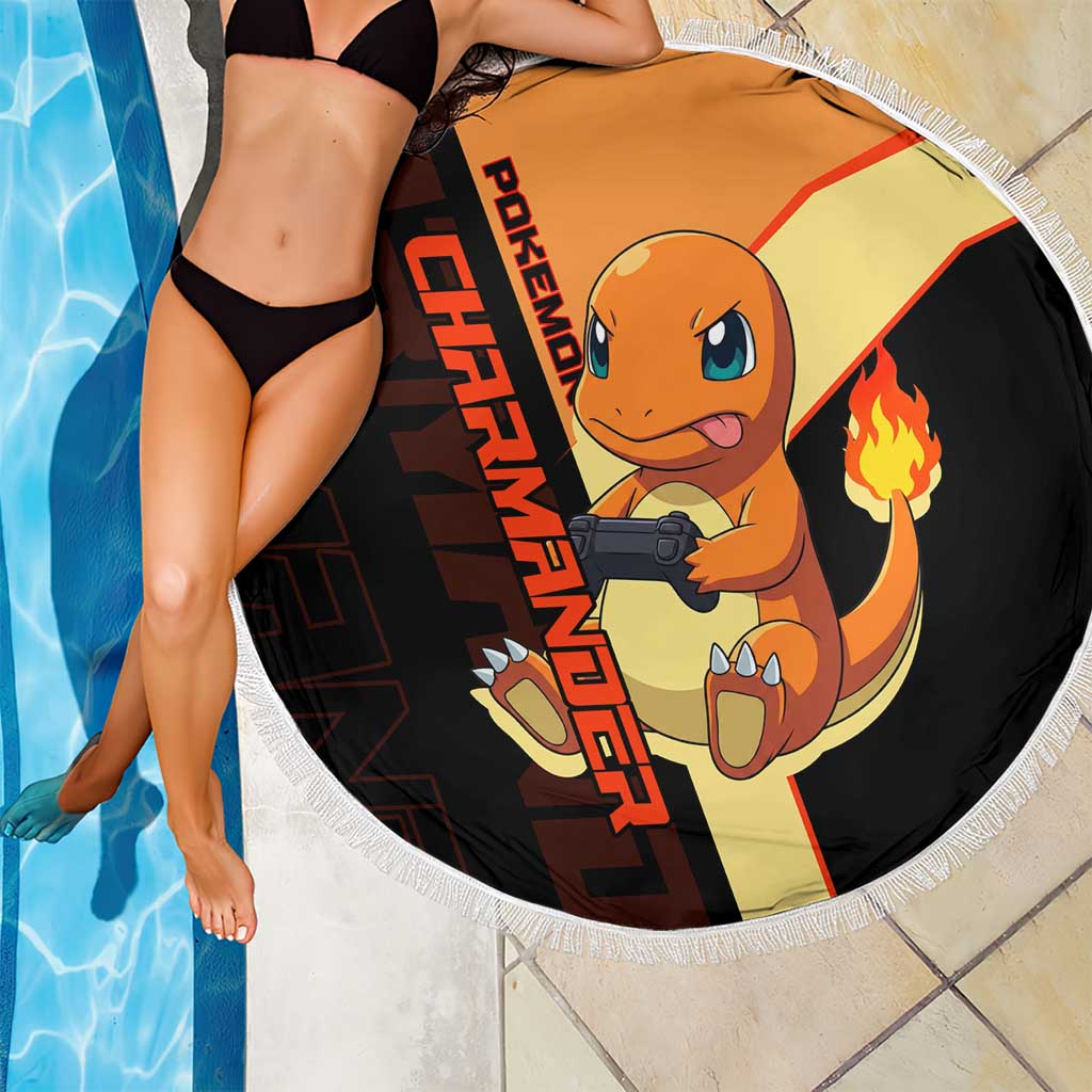 Charmander Poké Beach Blanket Playful Retro Anime Style