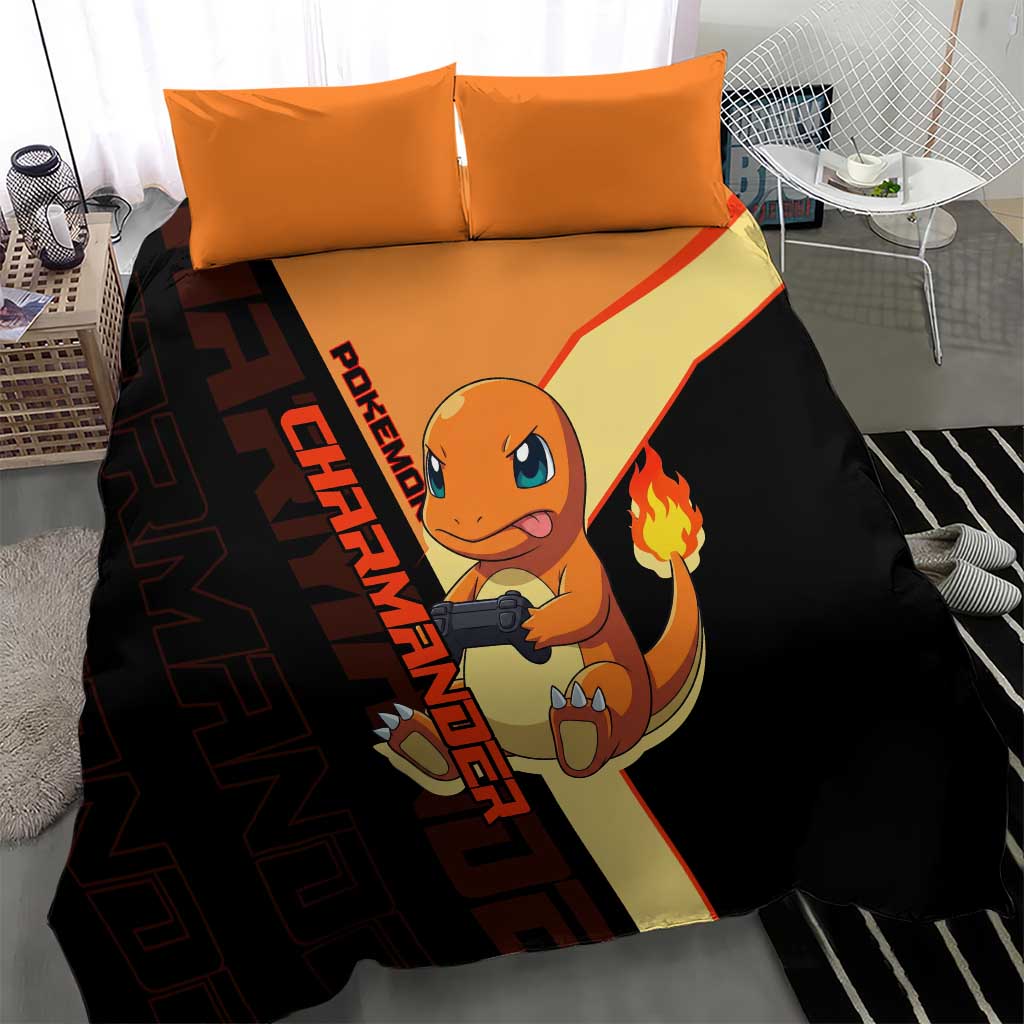 Charmander Poké Bedding Set Playful Retro Anime Style