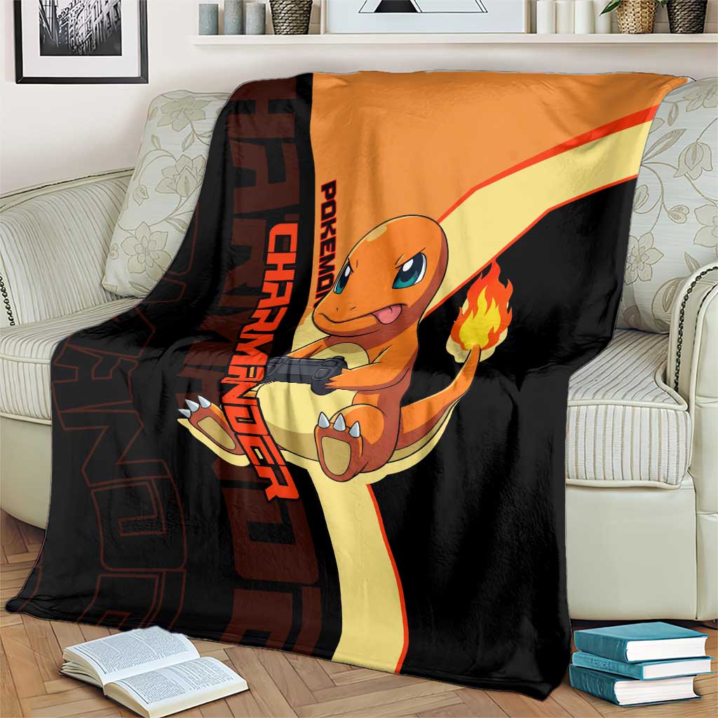 Charmander Poké Blanket Playful Retro Anime Style