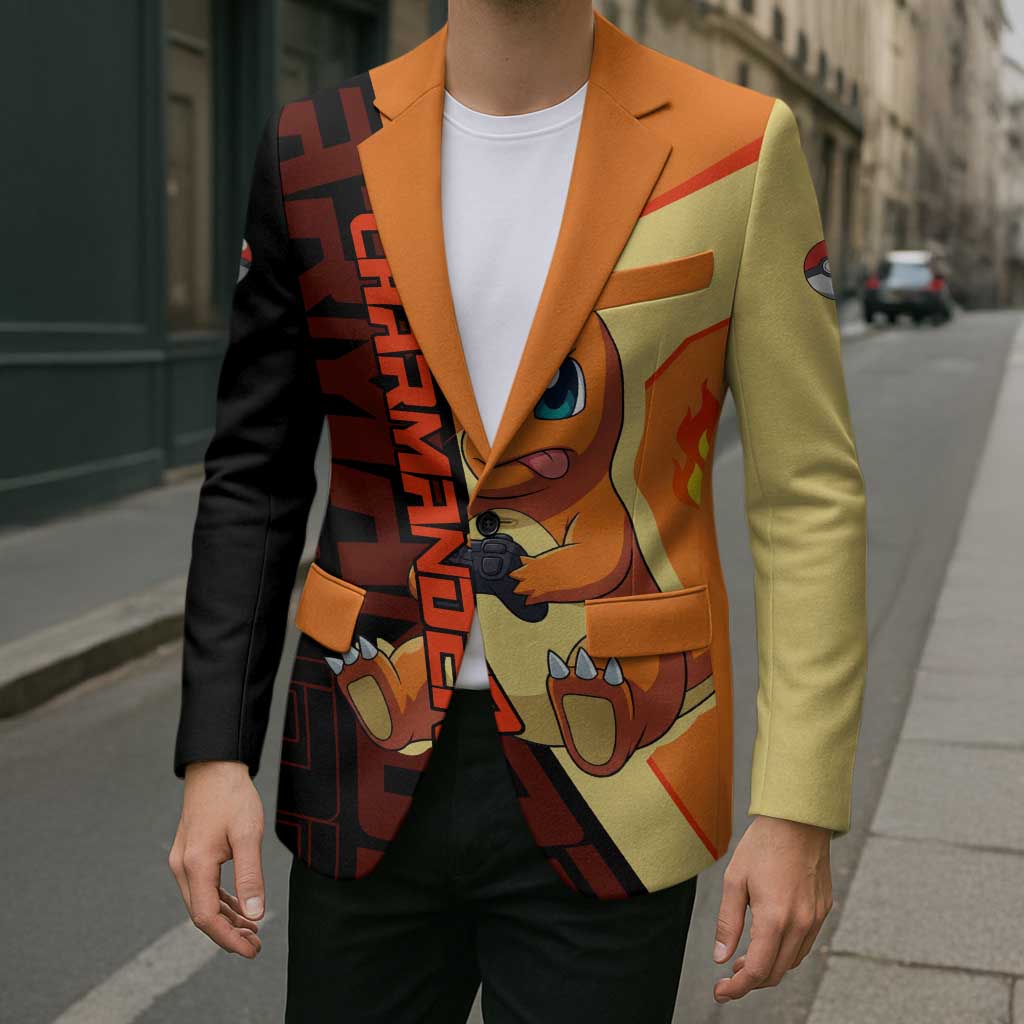 Charmander Poké Blazer Playful Retro Anime Style