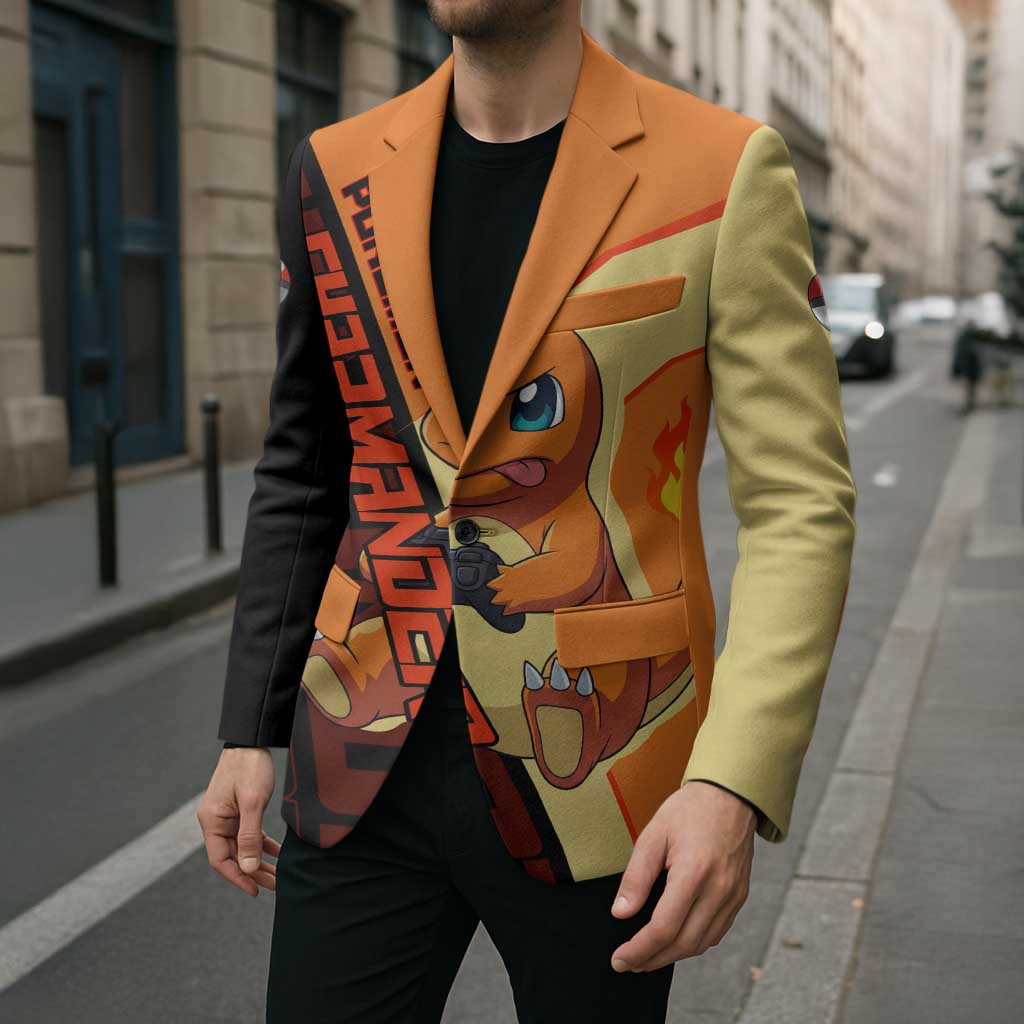 Charmander Poké Blazer Playful Retro Anime Style
