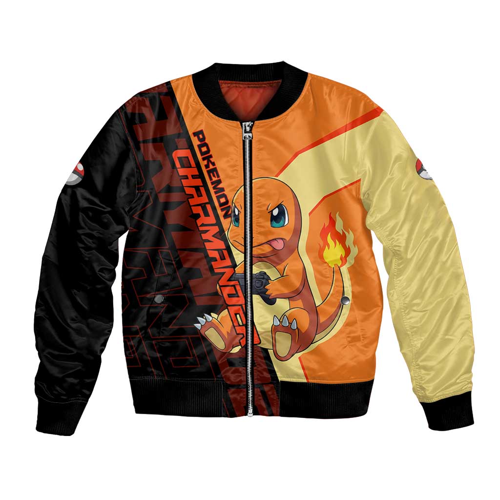 Charmander Poké Bomber Jacket Playful Retro Anime Style