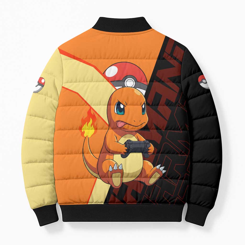 Charmander Poké Bomber Puffer Jacket Playful Retro Anime Style