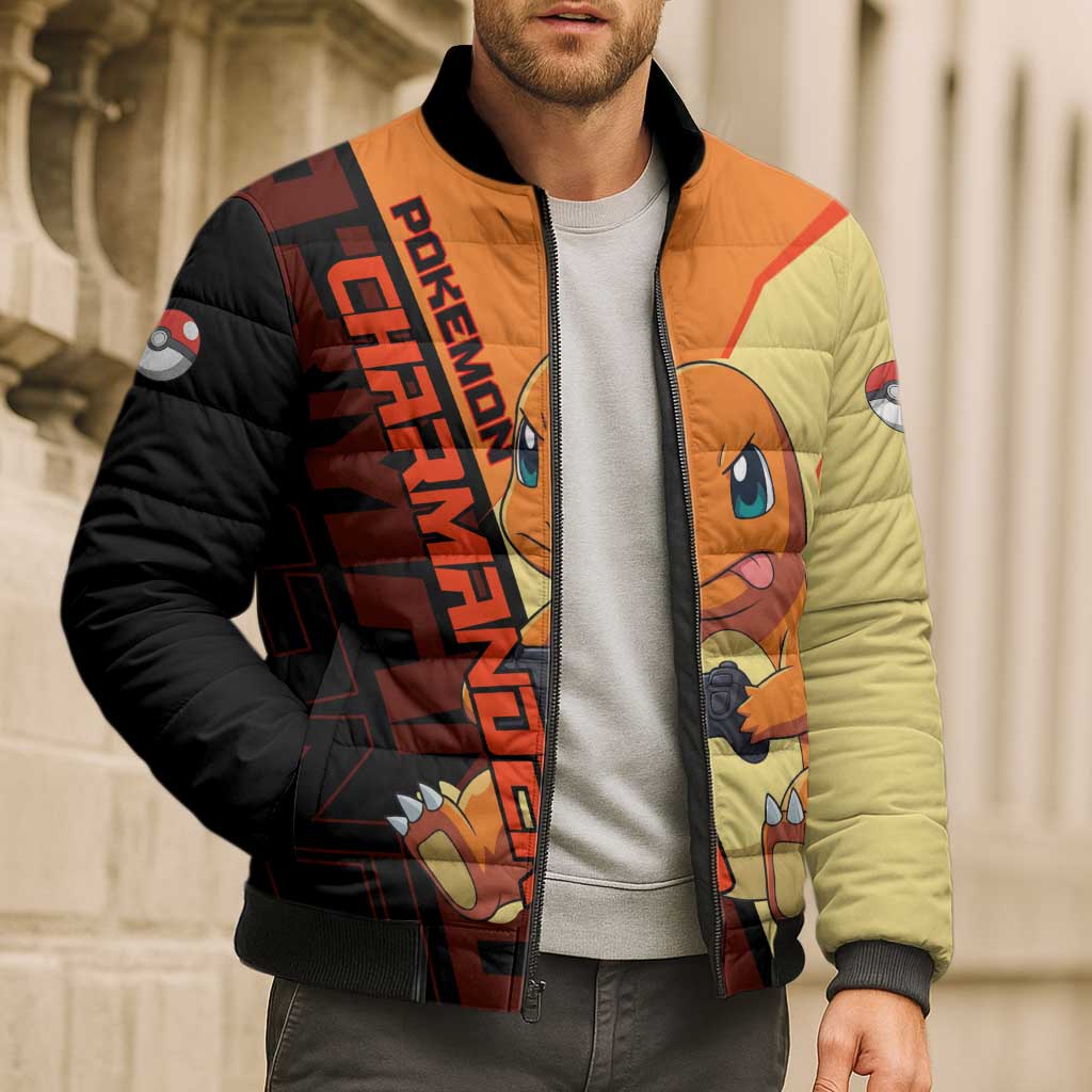 Charmander Poké Bomber Puffer Jacket Playful Retro Anime Style