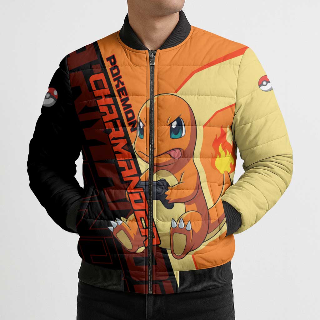 Charmander Poké Bomber Puffer Jacket Playful Retro Anime Style