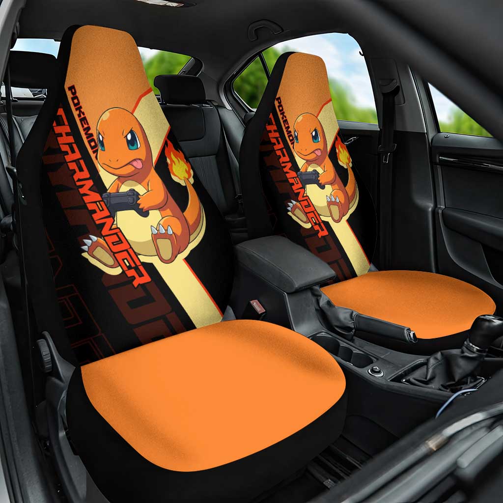 Charmander Poké Car Seat Cover Playful Retro Anime Style