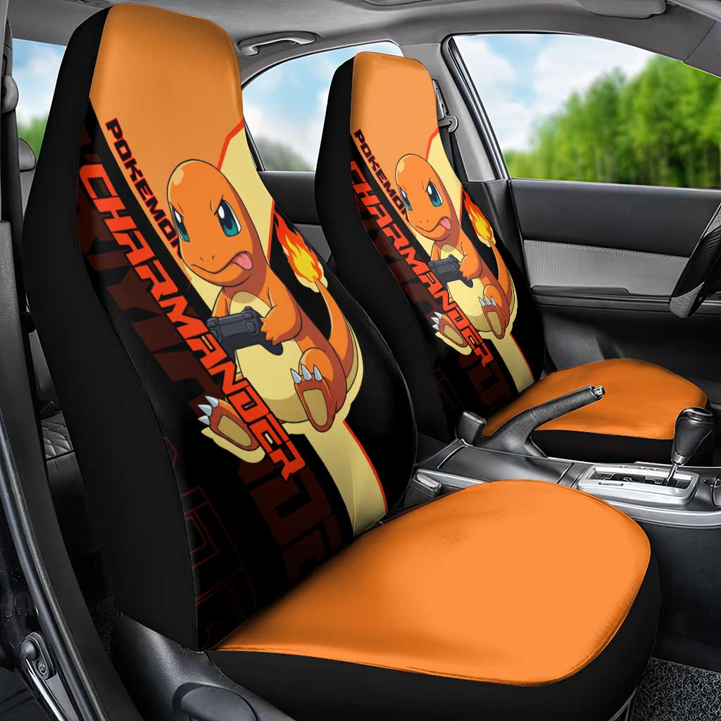 Charmander Poké Car Seat Cover Playful Retro Anime Style