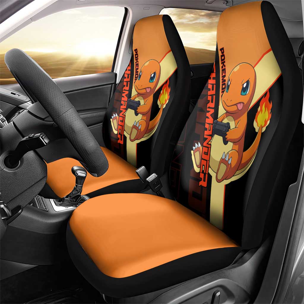Charmander Poké Car Seat Cover Playful Retro Anime Style