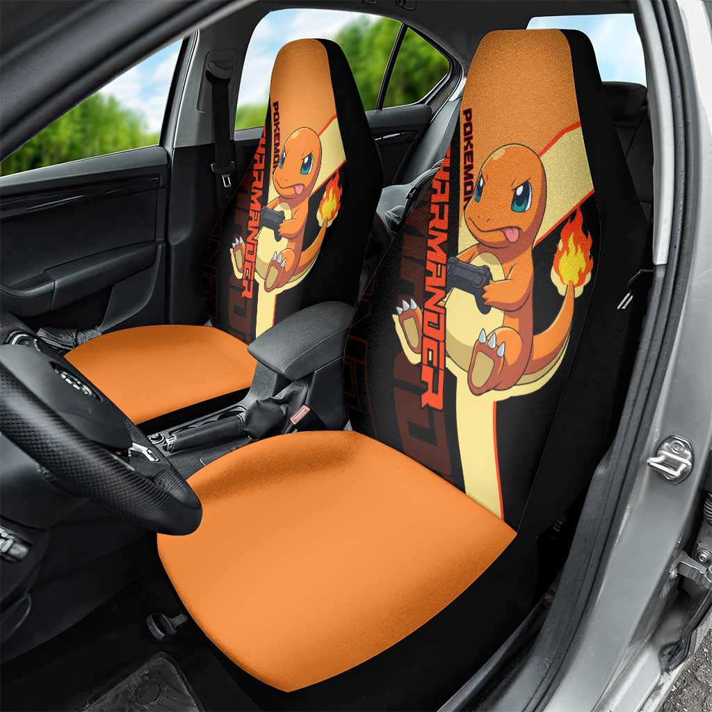 Charmander Poké Car Seat Cover Playful Retro Anime Style
