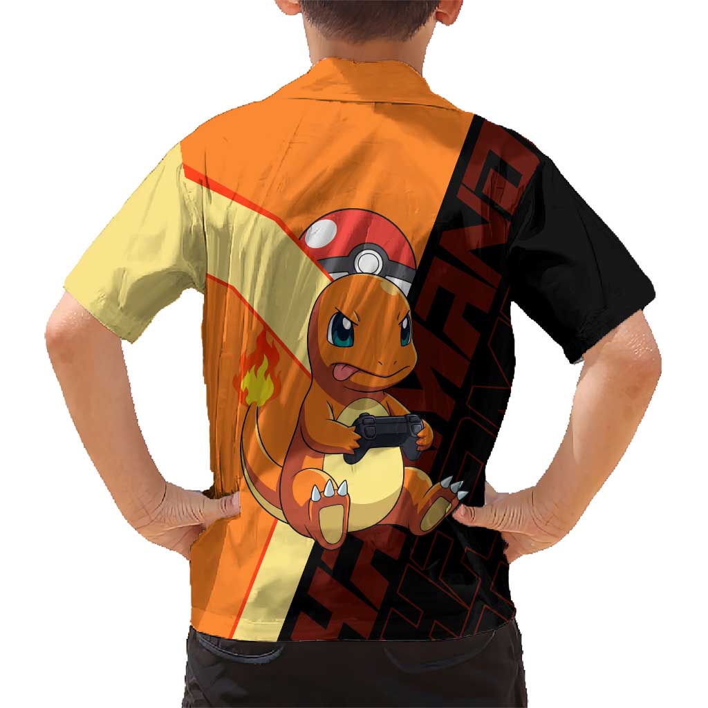 Charmander Poké Family Matching Mermaid Dress and Hawaiian Shirt Playful Retro Anime Style