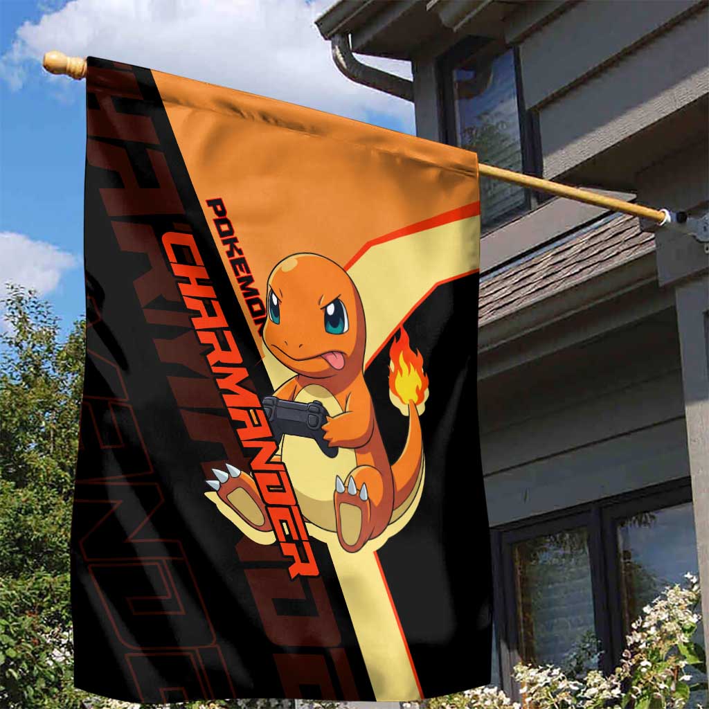 Charmander Poké Garden Flag Playful Retro Anime Style
