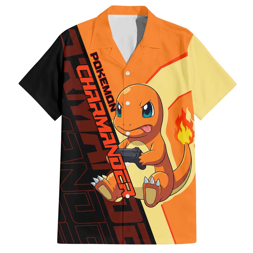 Charmander Poké Hawaiian Shirt Playful Retro Anime Style