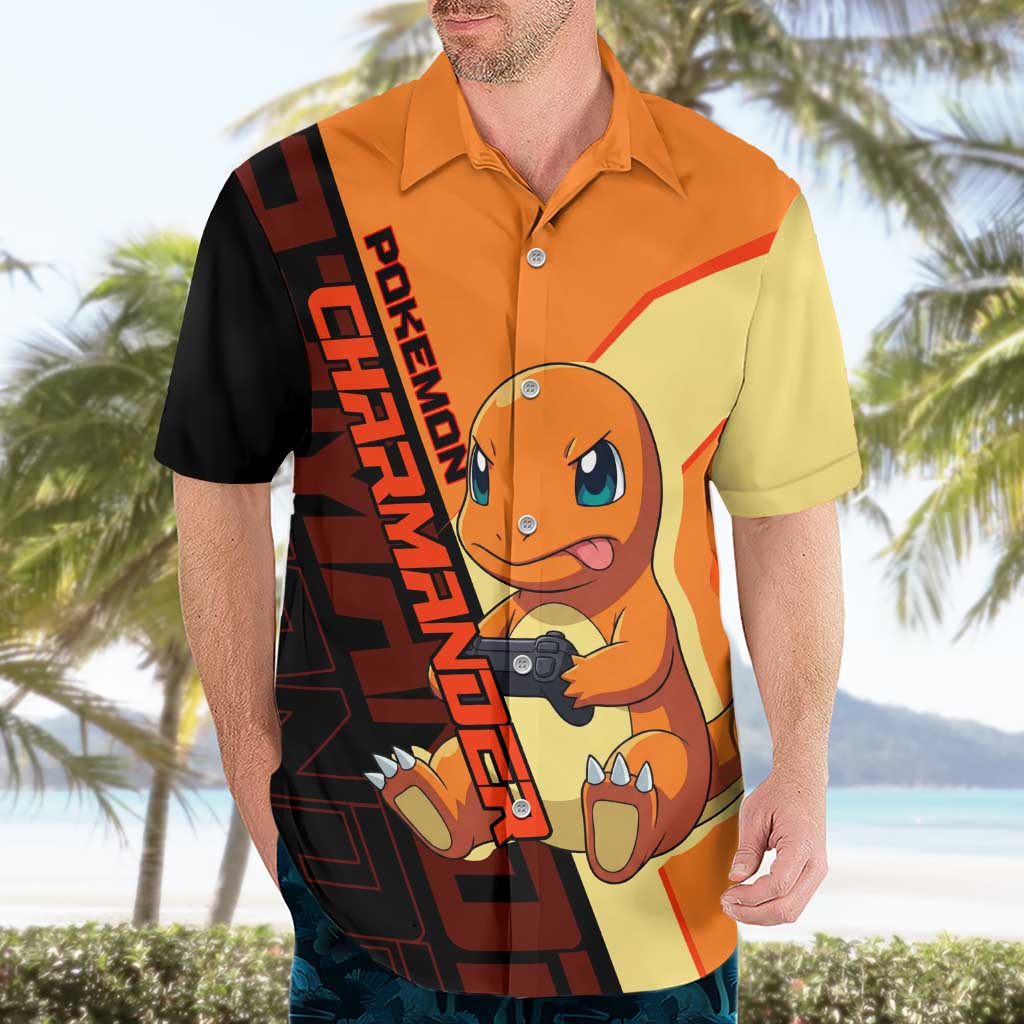 Charmander Poké Hawaiian Shirt Playful Retro Anime Style