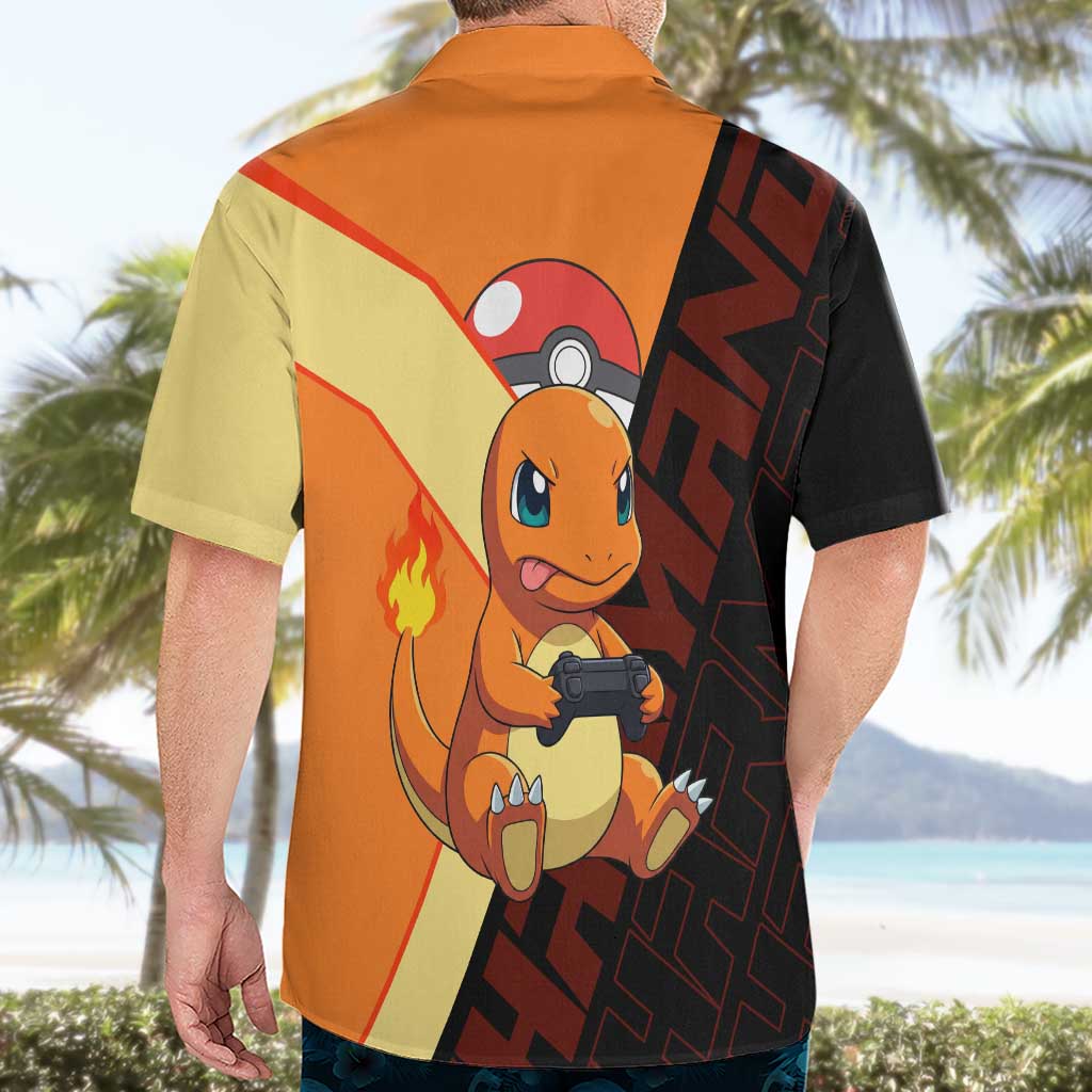 Charmander Poké Hawaiian Shirt Playful Retro Anime Style
