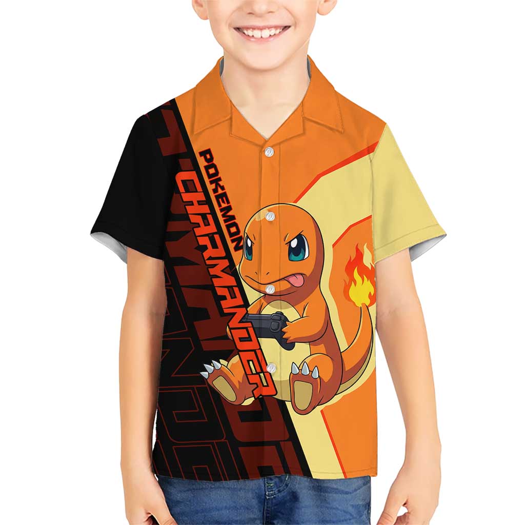 Charmander Poké Hawaiian Shirt Playful Retro Anime Style