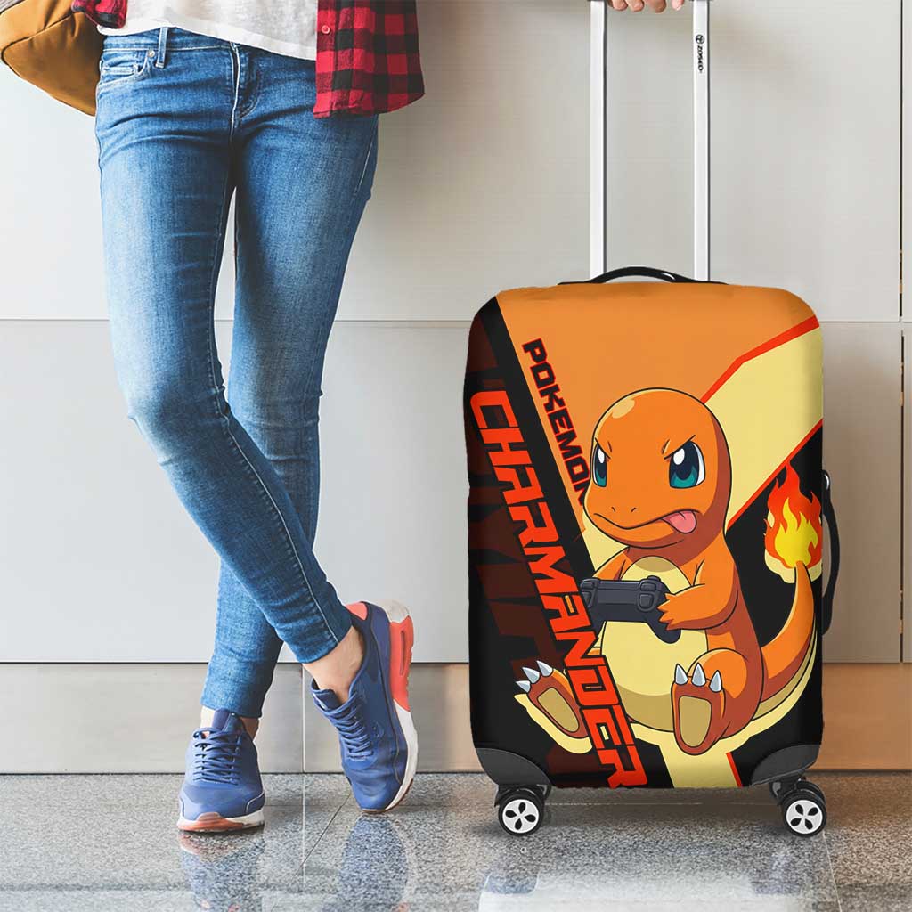 Charmander Poké Luggage Cover Playful Retro Anime Style