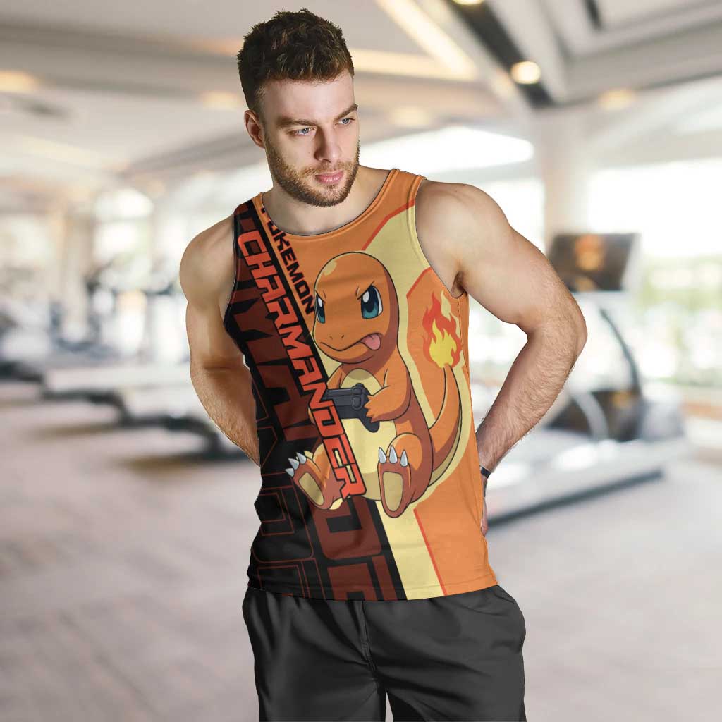 Charmander Poké Men Tank Top Playful Retro Anime Style