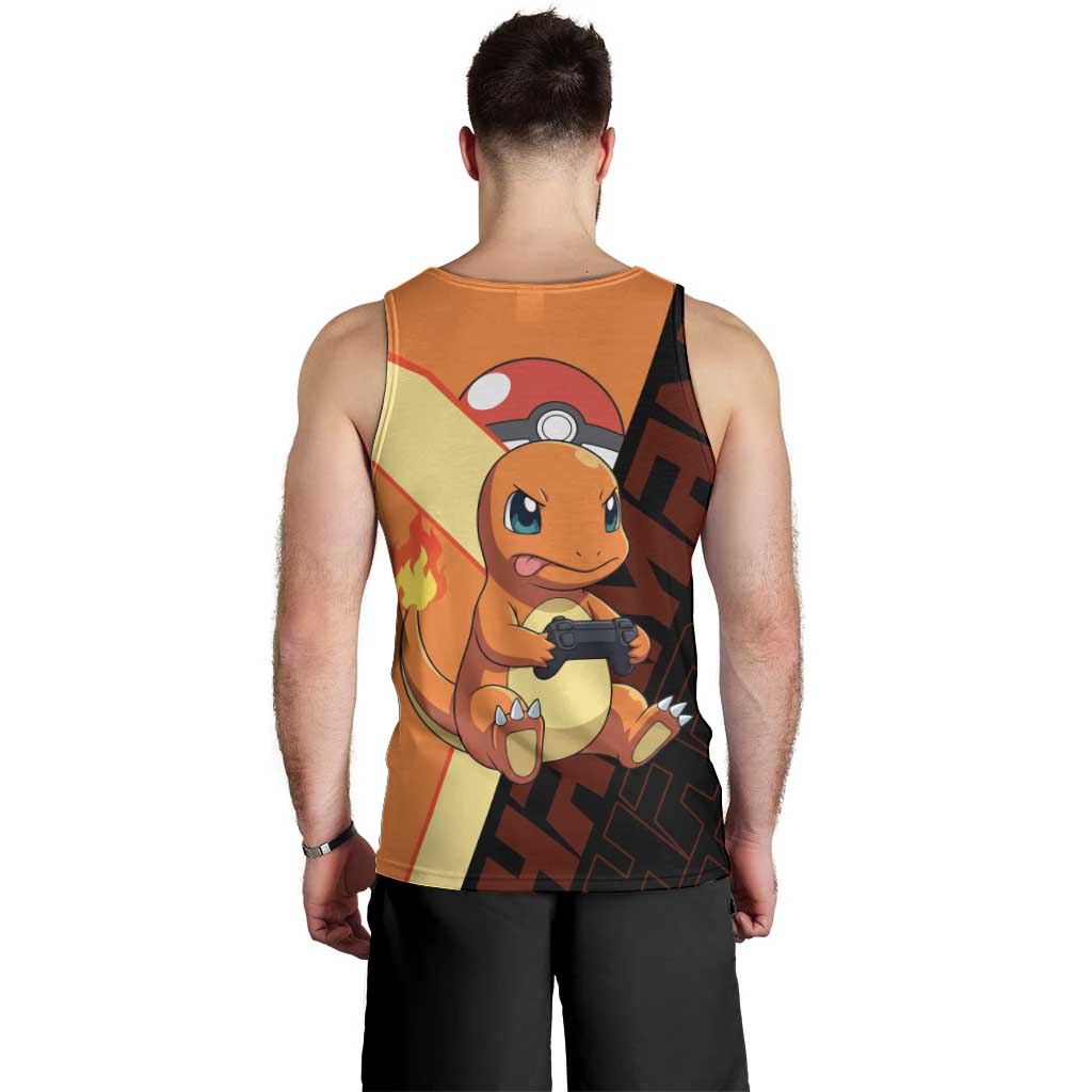 Charmander Poké Men Tank Top Playful Retro Anime Style
