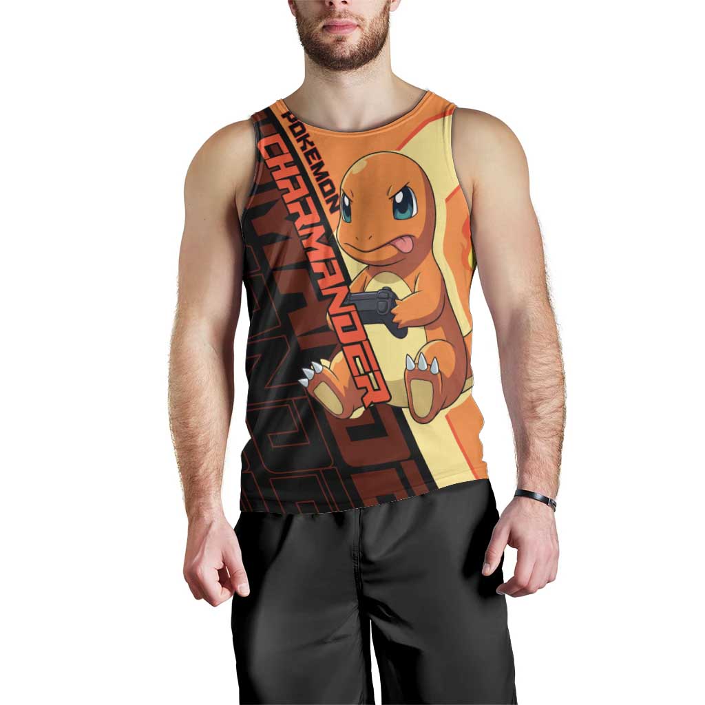 Charmander Poké Men Tank Top Playful Retro Anime Style