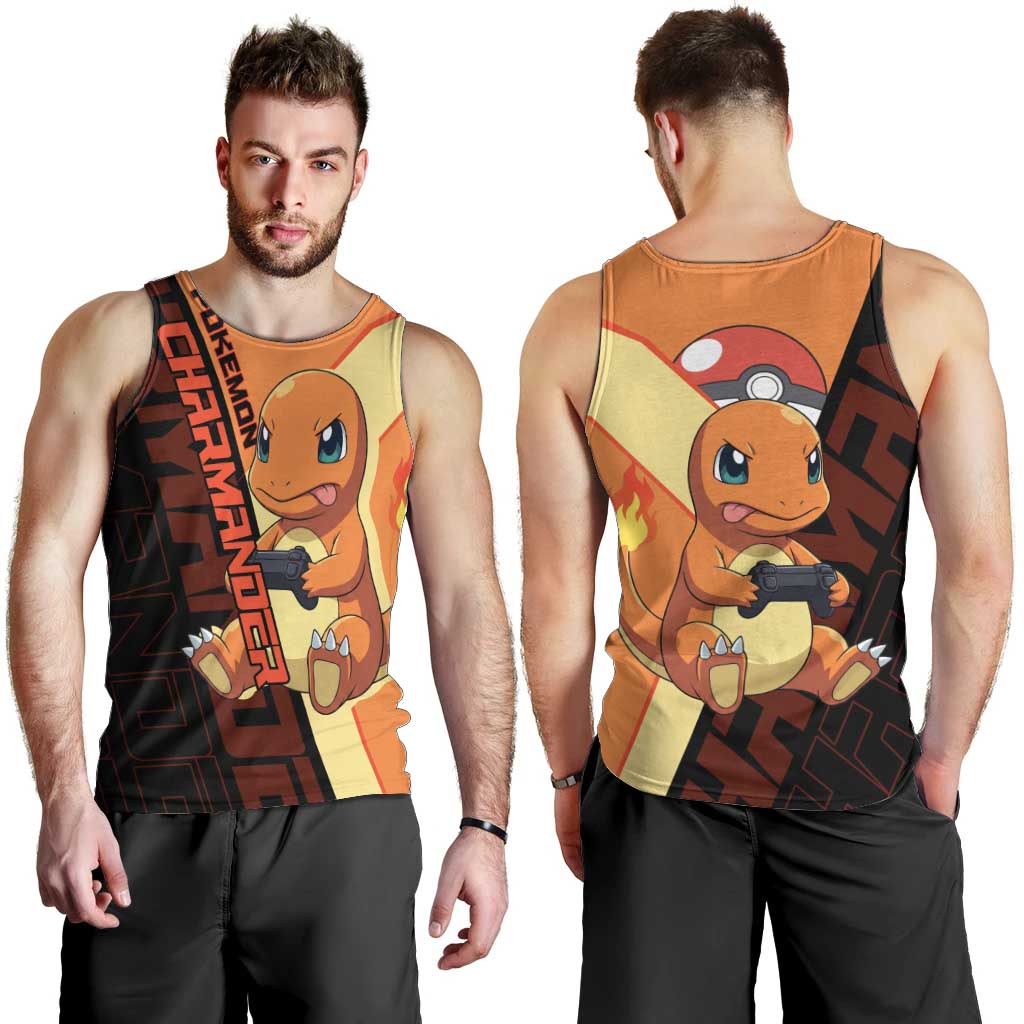 Charmander Poké Men Tank Top Playful Retro Anime Style