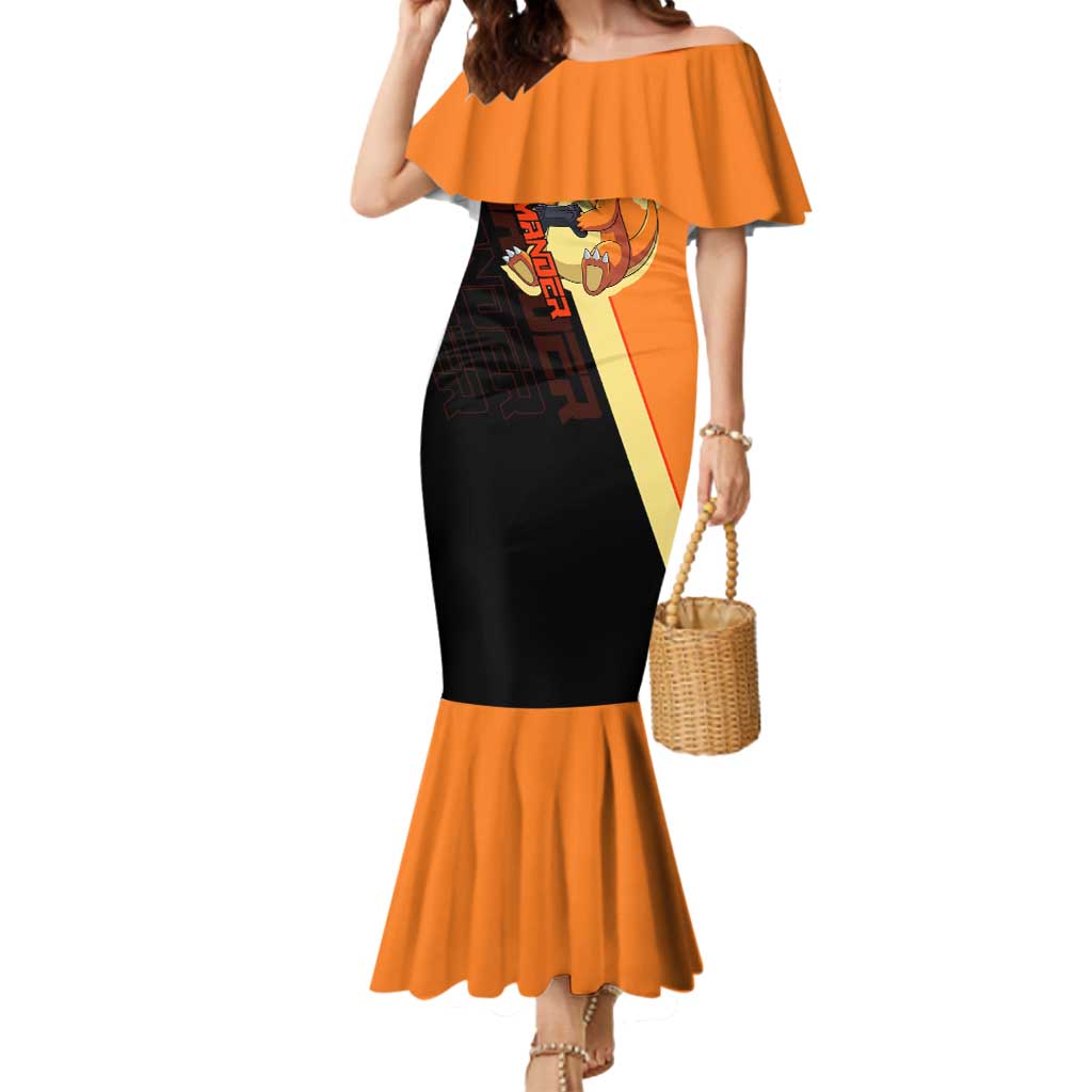 Charmander Poké Mermaid Dress Playful Retro Anime Style
