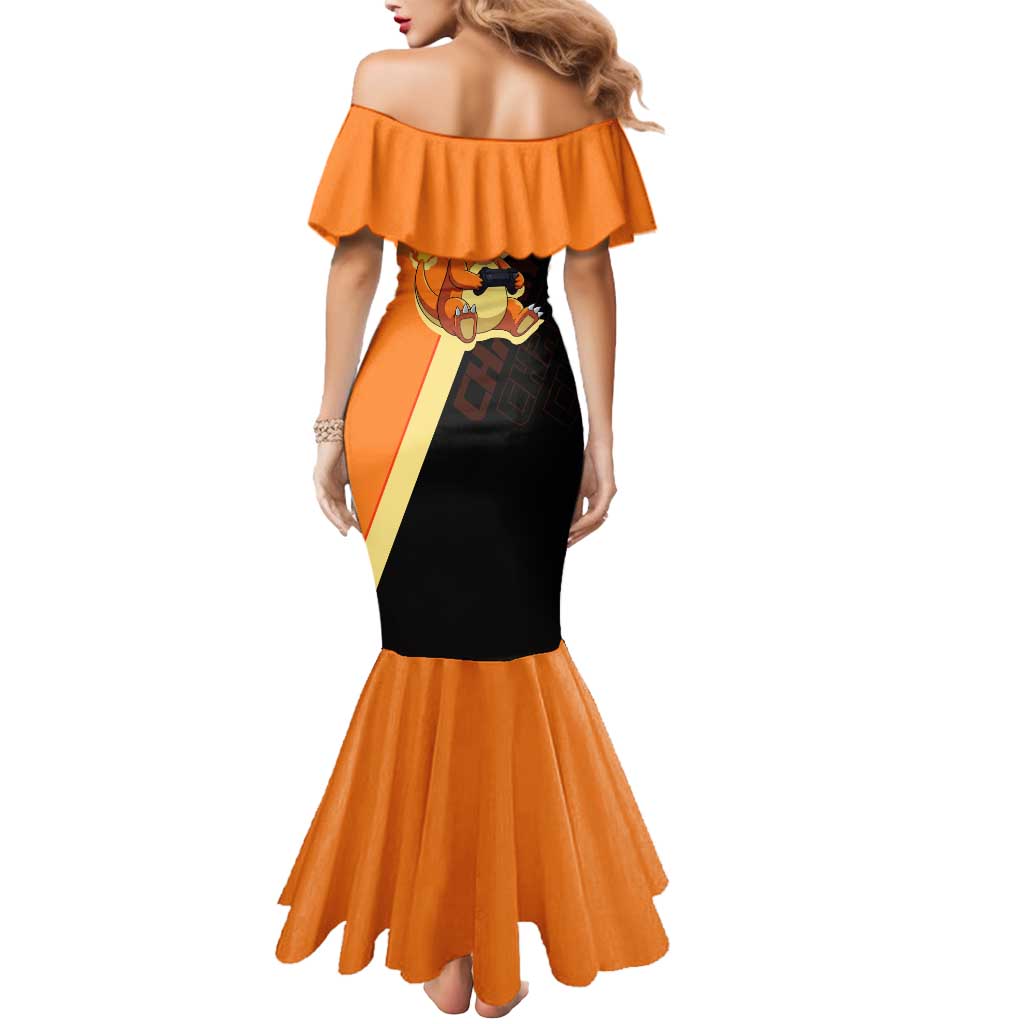 Charmander Poké Mermaid Dress Playful Retro Anime Style