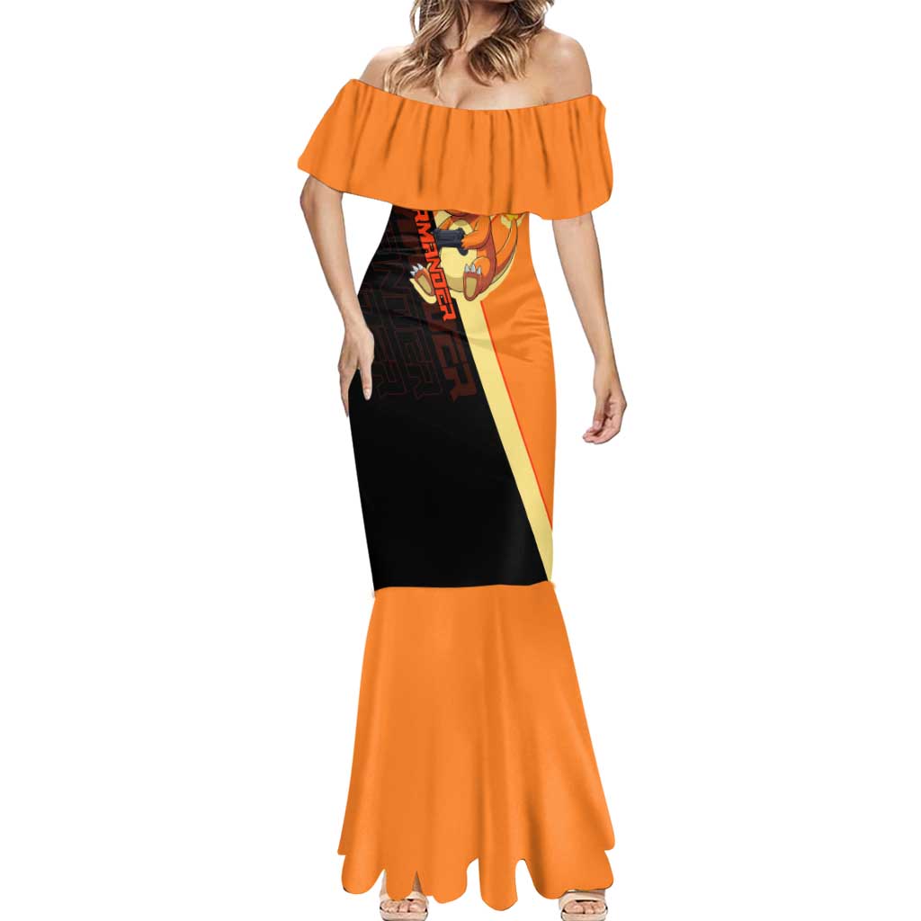 Charmander Poké Mermaid Dress Playful Retro Anime Style