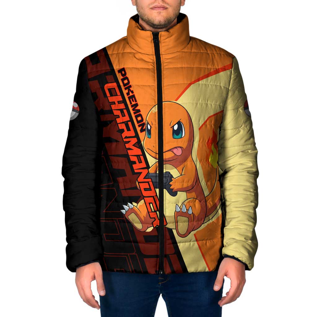 Charmander Poké Padded Jacket Playful Retro Anime Style