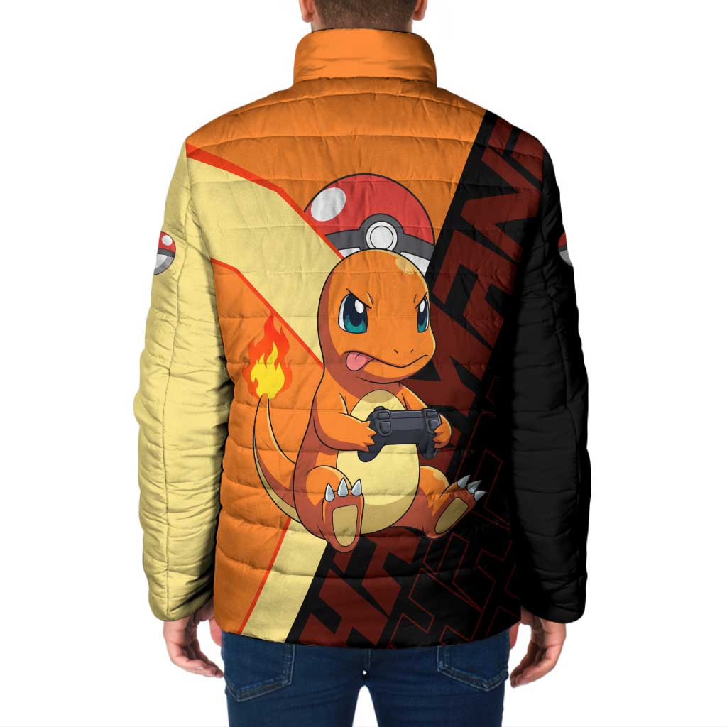 Charmander Poké Padded Jacket Playful Retro Anime Style