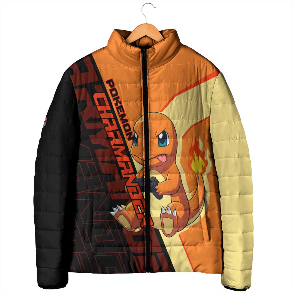 Charmander Poké Padded Jacket Playful Retro Anime Style