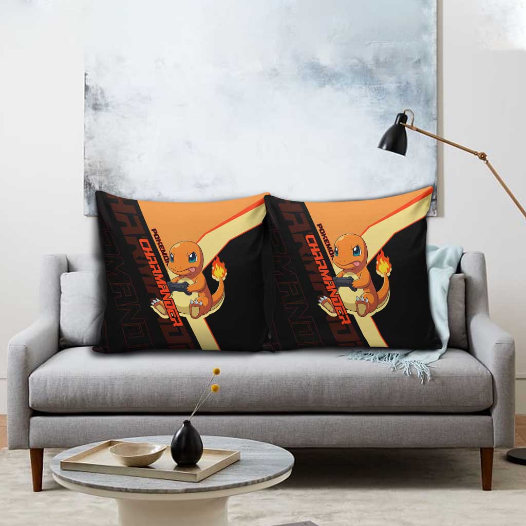 Charmander Poké Pillow Cover Playful Retro Anime Style