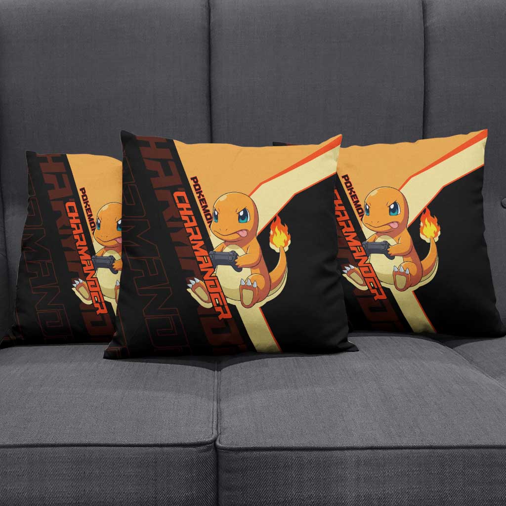 Charmander Poké Pillow Cover Playful Retro Anime Style