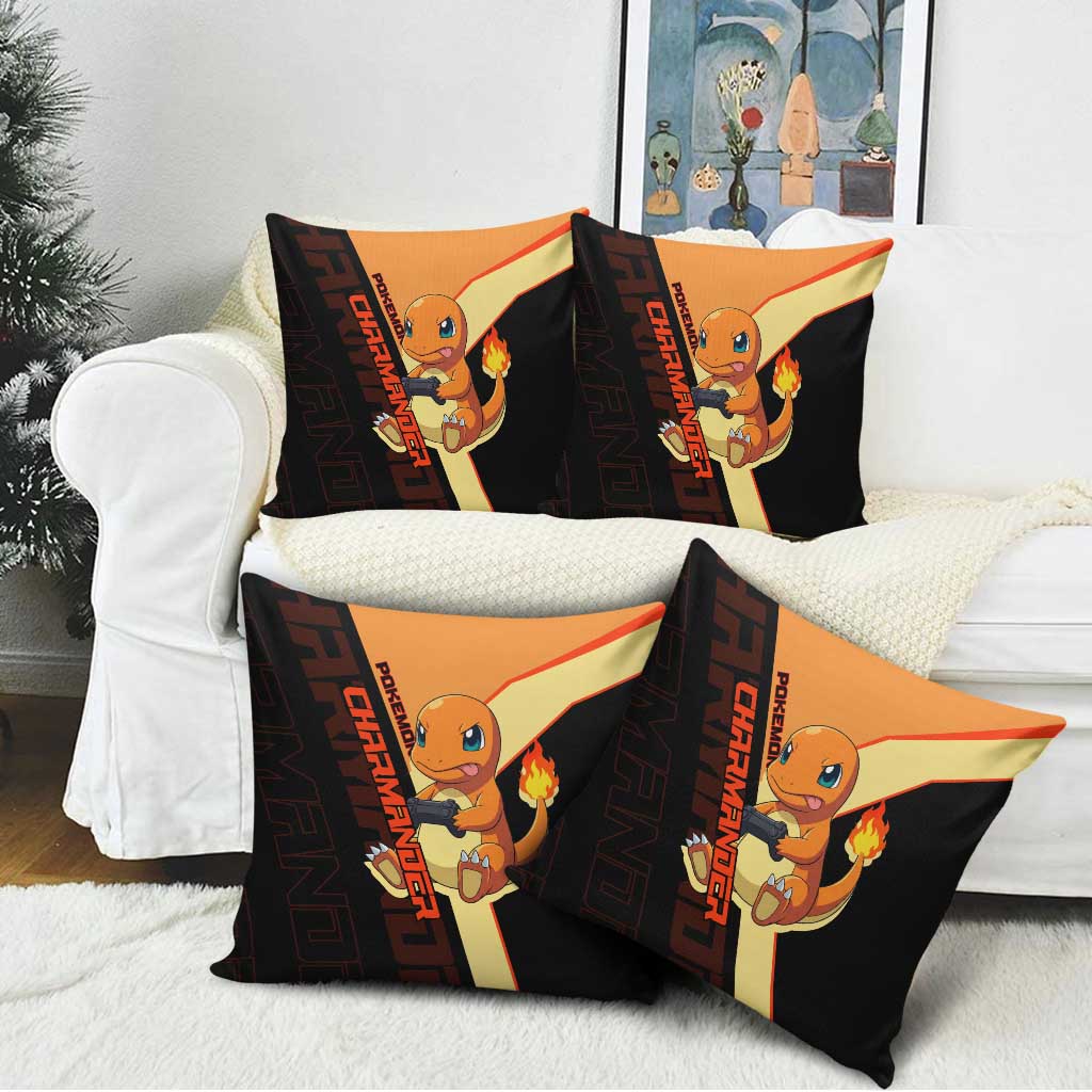 Charmander Poké Pillow Cover Playful Retro Anime Style