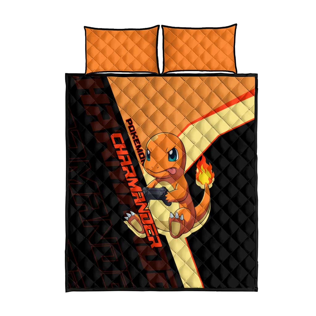 Charmander Poké Quilt Bed Set Playful Retro Anime Style