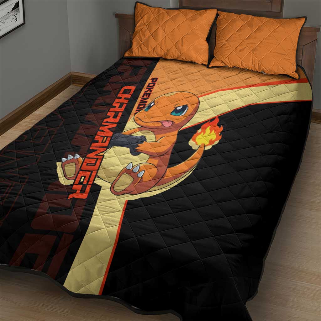 Charmander Poké Quilt Bed Set Playful Retro Anime Style