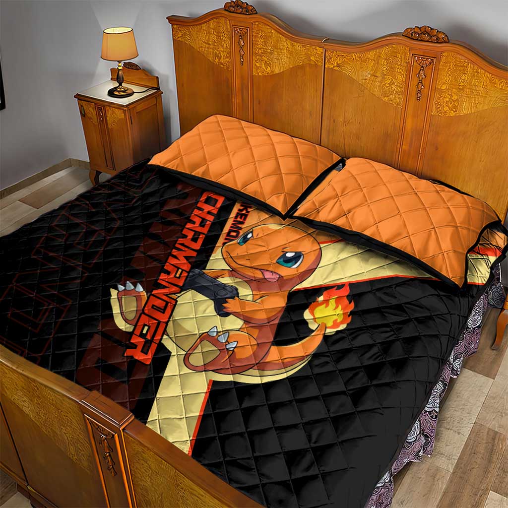 Charmander Poké Quilt Bed Set Playful Retro Anime Style