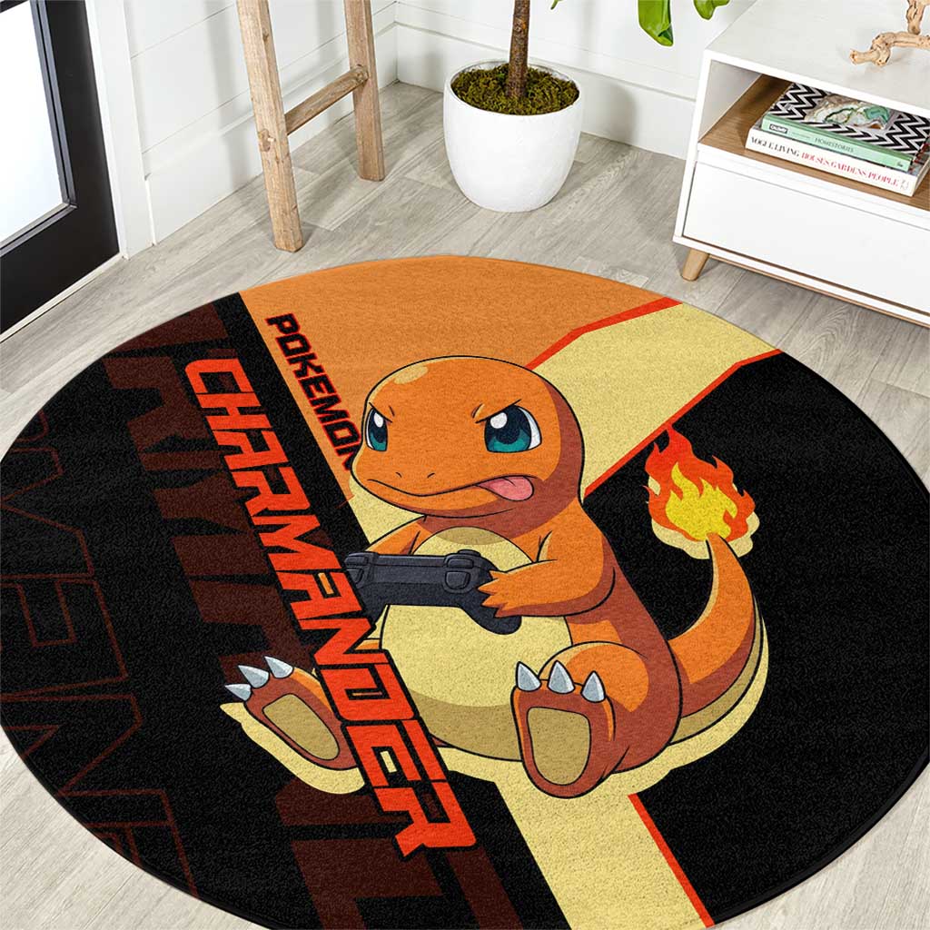 Charmander Poké Round Carpet Playful Retro Anime Style