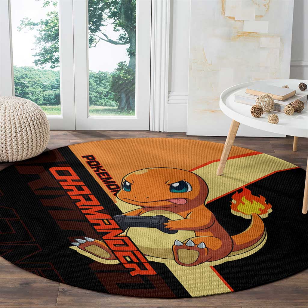 Charmander Poké Round Carpet Playful Retro Anime Style