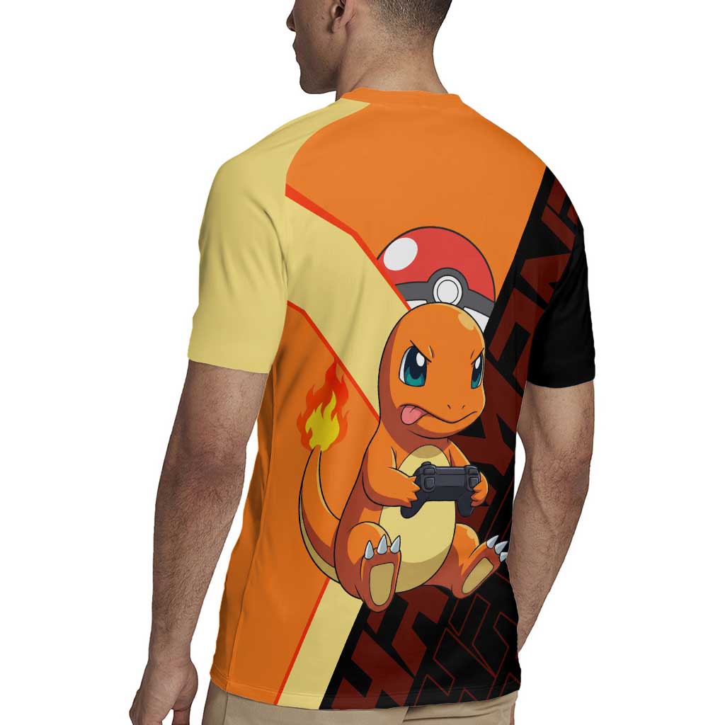 Charmander Poké Rugby Jersey Playful Retro Anime Style