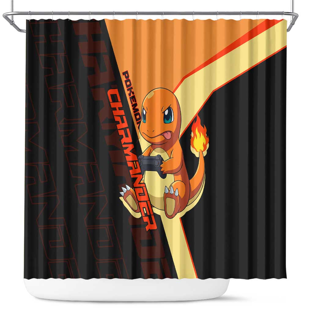 Charmander Poké Shower Curtain Playful Retro Anime Style