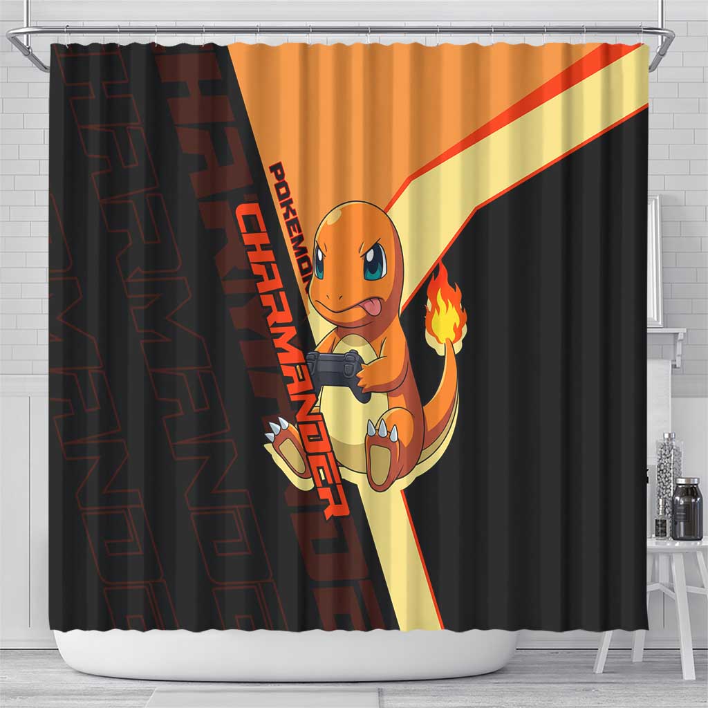 Charmander Poké Shower Curtain Playful Retro Anime Style