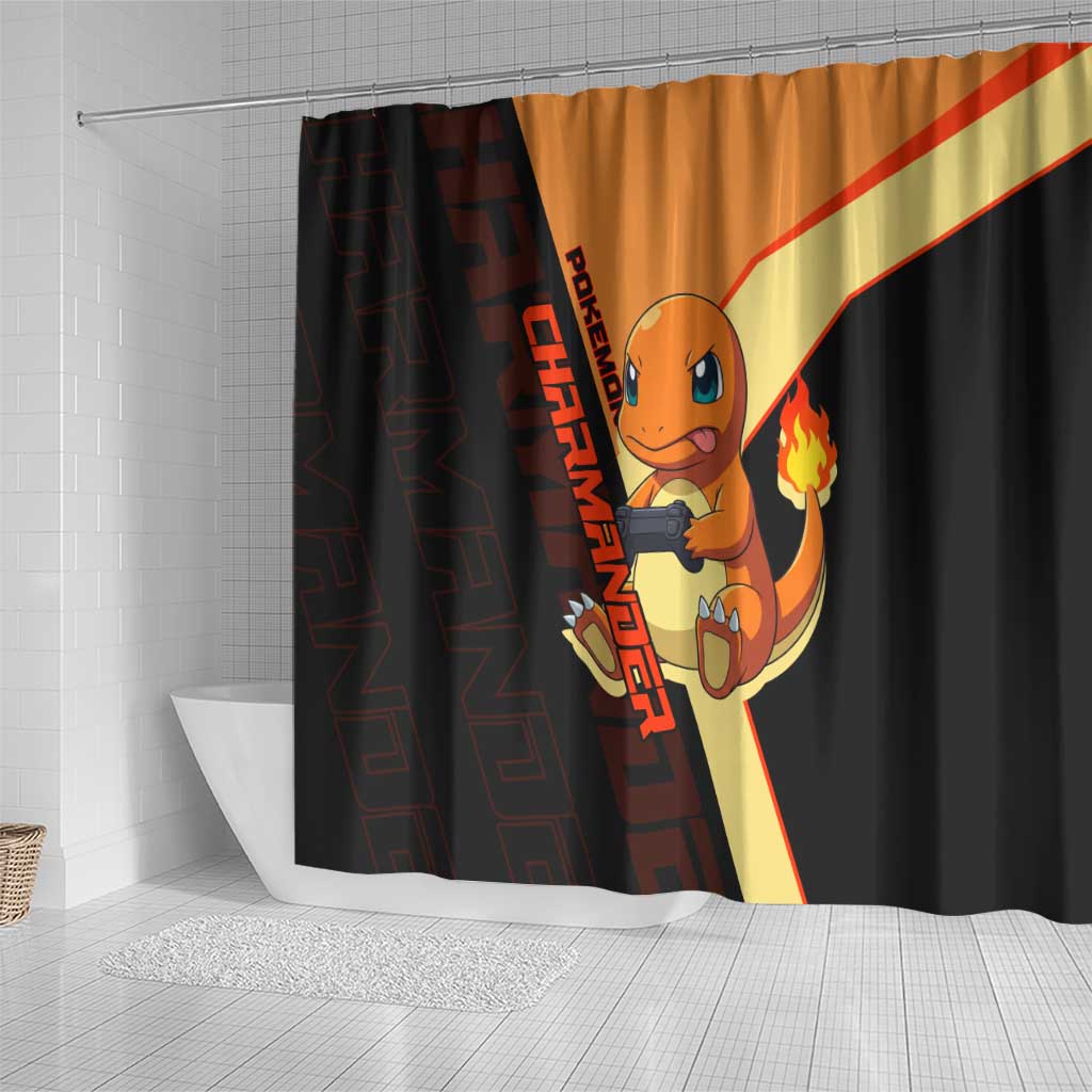 Charmander Poké Shower Curtain Playful Retro Anime Style