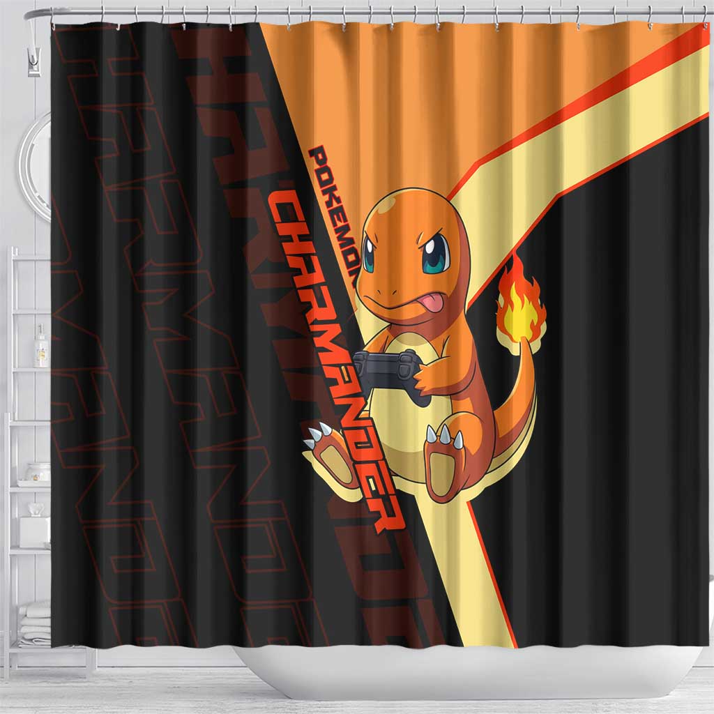 Charmander Poké Shower Curtain Playful Retro Anime Style