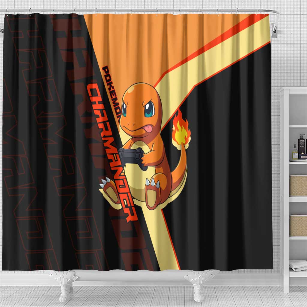 Charmander Poké Shower Curtain Playful Retro Anime Style