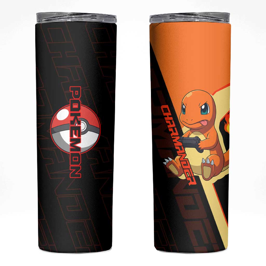 Charmander Poké Skinny Tumbler Playful Retro Anime Style