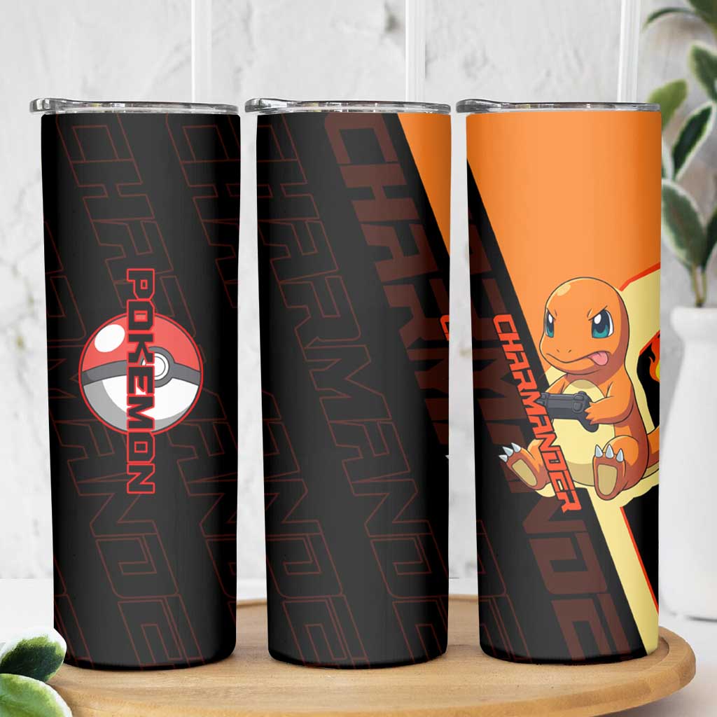 Charmander Poké Skinny Tumbler Playful Retro Anime Style