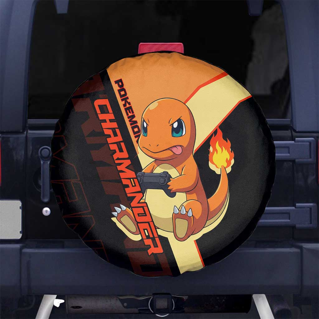 Charmander Poké Spare Tire Cover Playful Retro Anime Style