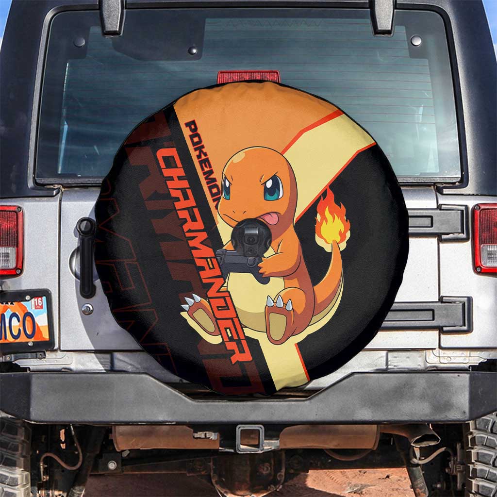 Charmander Poké Spare Tire Cover Playful Retro Anime Style