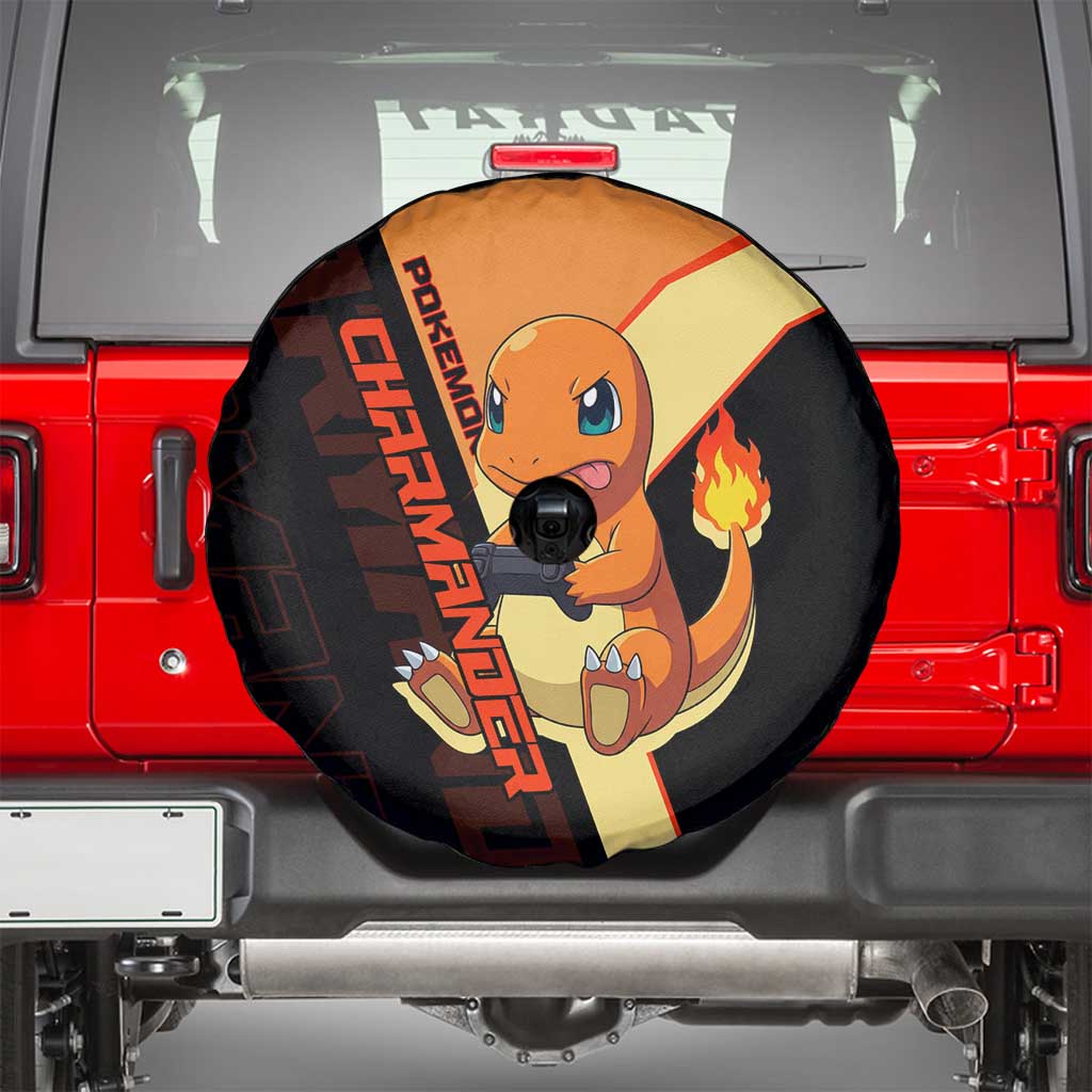 Charmander Poké Spare Tire Cover Playful Retro Anime Style