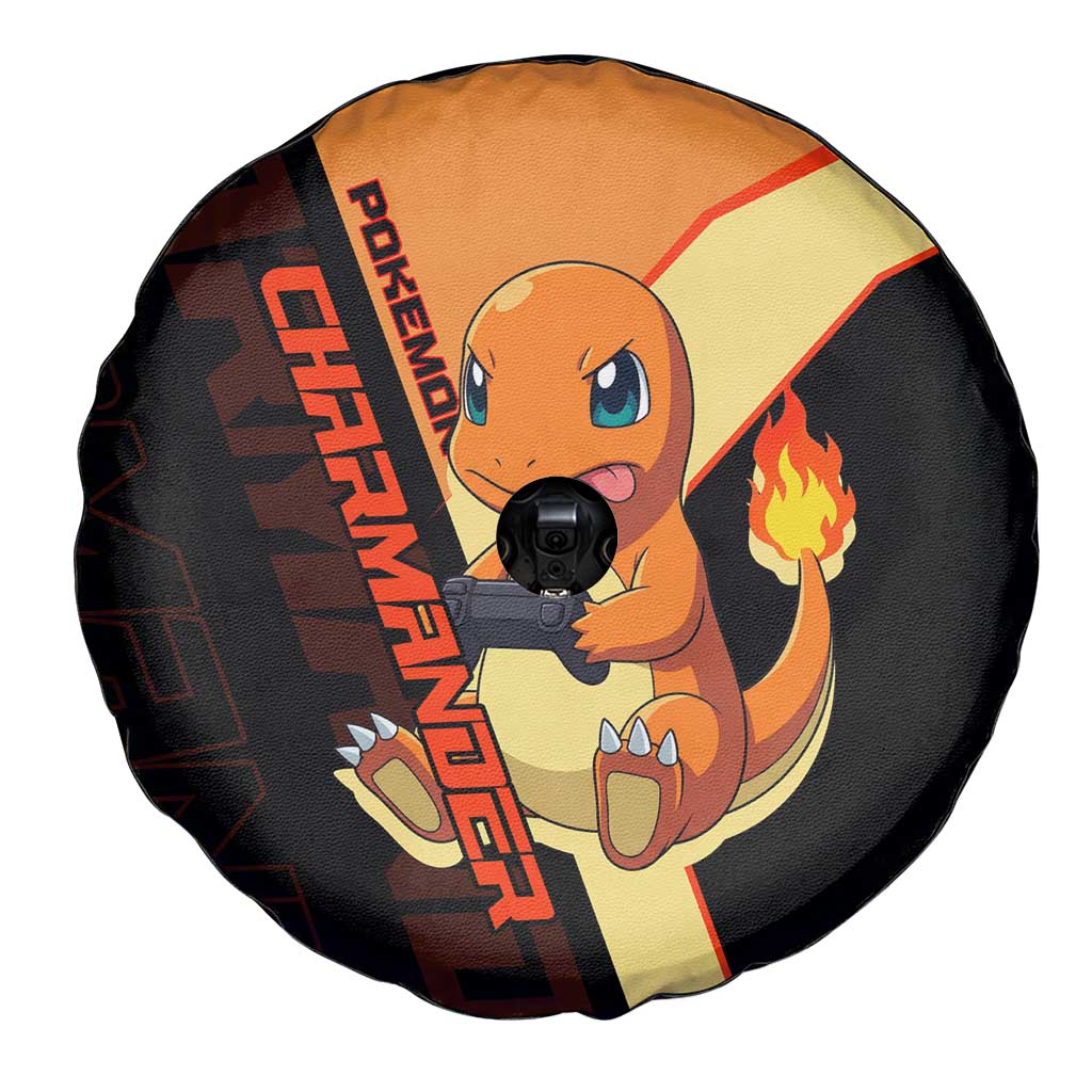 Charmander Poké Spare Tire Cover Playful Retro Anime Style
